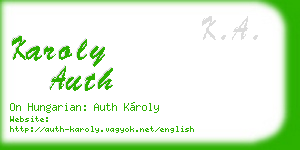 karoly auth business card